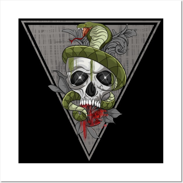 Skull With Rose and Snake Wall Art by Trendy Black Sheep